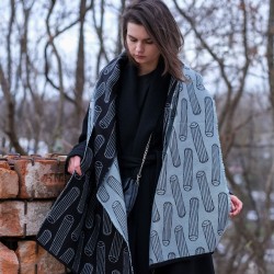 jacquard cotton shawl, unusual pattern