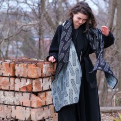 jacquard cotton shawl, unusual pattern