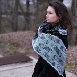 jacquard cotton shawl, unusual pattern