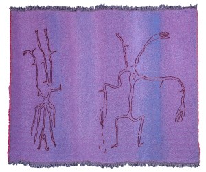 Plaid / Cotton jacquard tapestry in pink and blue