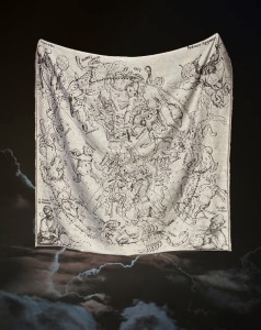 Zodiak Duhrera – biało-czarny wełniano bawełniany pled rozmiar M 